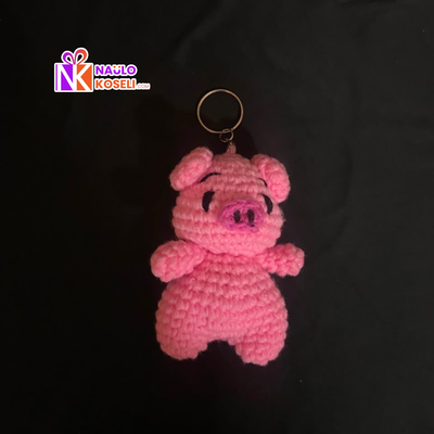 Crochet Pig Keyring