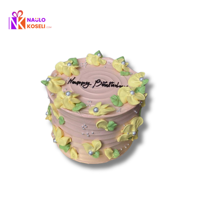 1 Pound Vanilla Cake– Pink Floral Aesthetic Design